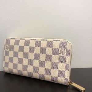 100% Auth* Louis Vuitton Zippy Damier Azur Canvas